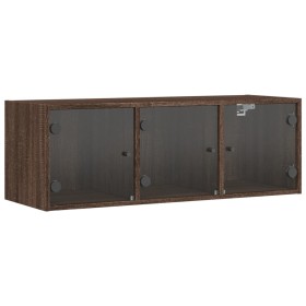 vidaXL Wandschrank mit Glastüren Braun Eichen-Optik 102x37x35 cm