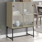 vidaXL Beistellschrank mit Glastüren Sonoma-Eiche 69x37x100 cm vidaXL Beistellschrank mit Glastüren Sonoma-Eiche 69x37x100 cm