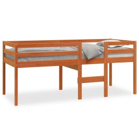 vidaXL Hochbett Wachsbraun 90x190 cm Massivholz Kiefer