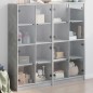 vidaXL Bücherschrank mit Türen Betongrau 136x37x142 cm Holzwerkstoff vidaXL Bücherschrank mit Türen Betongrau 136x37x142 cm Holzwerkstoff