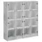 vidaXL Bücherschrank mit Türen Betongrau 136x37x142 cm Holzwerkstoff vidaXL Bücherschrank mit Türen Betongrau 136x37x142 cm Holzwerkstoff