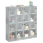 vidaXL Bücherschrank mit Türen Betongrau 136x37x142 cm Holzwerkstoff vidaXL Bücherschrank mit Türen Betongrau 136x37x142 cm Holzwerkstoff