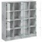 vidaXL Bücherschrank mit Türen Betongrau 136x37x142 cm Holzwerkstoff vidaXL Bücherschrank mit Türen Betongrau 136x37x142 cm Holzwerkstoff
