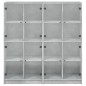 vidaXL Bücherschrank mit Türen Betongrau 136x37x142 cm Holzwerkstoff vidaXL Bücherschrank mit Türen Betongrau 136x37x142 cm Holzwerkstoff