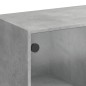 vidaXL Bücherschrank mit Türen Betongrau 136x37x142 cm Holzwerkstoff vidaXL Bücherschrank mit Türen Betongrau 136x37x142 cm Holzwerkstoff