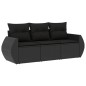 vidaXL 3-tlg. Garten-Sofagarnitur mit Kissen Schwarz Poly Rattan vidaXL 3-tlg. Garten-Sofagarnitur mit Kissen Schwarz Poly Rattan