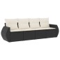 vidaXL 4-tlg. Garten-Sofagarnitur mit Kissen Schwarz Poly Rattan vidaXL 4-tlg. Garten-Sofagarnitur mit Kissen Schwarz Poly Rattan
