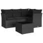 vidaXL 5-tlg. Garten-Sofagarnitur mit Kissen Schwarz Poly Rattan vidaXL 5-tlg. Garten-Sofagarnitur mit Kissen Schwarz Poly Rattan