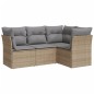 vidaXL 4-tlg. Garten-Sofagarnitur mit Kissen Beige Poly Rattan vidaXL 4-tlg. Garten-Sofagarnitur mit Kissen Beige Poly Rattan