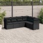 vidaXL 6-tlg. Garten-Sofagarnitur mit Kissen Schwarz Poly Rattan vidaXL 6-tlg. Garten-Sofagarnitur mit Kissen Schwarz Poly Rattan