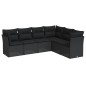 vidaXL 6-tlg. Garten-Sofagarnitur mit Kissen Schwarz Poly Rattan vidaXL 6-tlg. Garten-Sofagarnitur mit Kissen Schwarz Poly Rattan