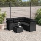vidaXL 6-tlg. Garten-Sofagarnitur mit Kissen Schwarz Poly Rattan vidaXL 6-tlg. Garten-Sofagarnitur mit Kissen Schwarz Poly Rattan