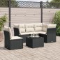 vidaXL 6-tlg. Garten-Sofagarnitur mit Kissen Schwarz Poly Rattan vidaXL 6-tlg. Garten-Sofagarnitur mit Kissen Schwarz Poly Rattan