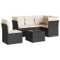 vidaXL 6-tlg. Garten-Sofagarnitur mit Kissen Schwarz Poly Rattan vidaXL 6-tlg. Garten-Sofagarnitur mit Kissen Schwarz Poly Rattan