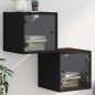 vidaXL Nachttische mit Glastüren 2 Stk. Schwarz 35x37x35 cm vidaXL Nachttische mit Glastüren 2 Stk. Schwarz 35x37x35 cm