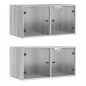 vidaXL Wandschränke mit Glastüren 2 Stk. Grau Sonoma 68,5x37x35 cm vidaXL Wandschränke mit Glastüren 2 Stk. Grau Sonoma 68,5x37x35 cm