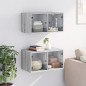 vidaXL Wandschränke mit Glastüren 2 Stk. Grau Sonoma 68,5x37x35 cm vidaXL Wandschränke mit Glastüren 2 Stk. Grau Sonoma 68,5x37x35 cm