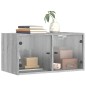 vidaXL Wandschränke mit Glastüren 2 Stk. Grau Sonoma 68,5x37x35 cm vidaXL Wandschränke mit Glastüren 2 Stk. Grau Sonoma 68,5x37x35 cm