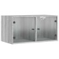 vidaXL Wandschränke mit Glastüren 2 Stk. Grau Sonoma 68,5x37x35 cm vidaXL Wandschränke mit Glastüren 2 Stk. Grau Sonoma 68,5x37x35 cm