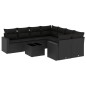 vidaXL 9-tlg. Garten-Sofagarnitur mit Kissen Schwarz Poly Rattan vidaXL 9-tlg. Garten-Sofagarnitur mit Kissen Schwarz Poly Rattan