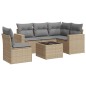 vidaXL 6-tlg. Garten-Sofagarnitur mit Kissen Beige Poly Rattan vidaXL 6-tlg. Garten-Sofagarnitur mit Kissen Beige Poly Rattan