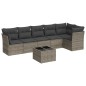 vidaXL 7-tlg. Garten-Sofagarnitur mit Kissen Grau Poly Rattan vidaXL 7-tlg. Garten-Sofagarnitur mit Kissen Grau Poly Rattan