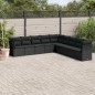 vidaXL 9-tlg. Garten-Sofagarnitur mit Kissen Schwarz Poly Rattan vidaXL 9-tlg. Garten-Sofagarnitur mit Kissen Schwarz Poly Rattan