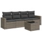 vidaXL 5-tlg. Garten-Sofagarnitur mit Kissen Grau Poly Rattan vidaXL 5-tlg. Garten-Sofagarnitur mit Kissen Grau Poly Rattan
