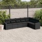 vidaXL 7-tlg. Garten-Sofagarnitur mit Kissen Schwarz Poly Rattan vidaXL 7-tlg. Garten-Sofagarnitur mit Kissen Schwarz Poly Rattan