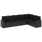 vidaXL 7-tlg. Garten-Sofagarnitur mit Kissen Schwarz Poly Rattan vidaXL 7-tlg. Garten-Sofagarnitur mit Kissen Schwarz Poly Rattan