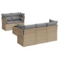 vidaXL 6-tlg. Garten-Sofagarnitur mit Kissen Beige Poly Rattan vidaXL 6-tlg. Garten-Sofagarnitur mit Kissen Beige Poly Rattan
