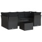 vidaXL 7-tlg. Garten-Sofagarnitur mit Kissen Schwarz Poly Rattan vidaXL 7-tlg. Garten-Sofagarnitur mit Kissen Schwarz Poly Rattan