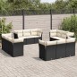 vidaXL 12-tlg. Garten-Sofagarnitur mit Kissen Schwarz Poly Rattan vidaXL 12-tlg. Garten-Sofagarnitur mit Kissen Schwarz Poly Rattan