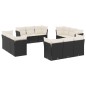 vidaXL 12-tlg. Garten-Sofagarnitur mit Kissen Schwarz Poly Rattan vidaXL 12-tlg. Garten-Sofagarnitur mit Kissen Schwarz Poly Rattan