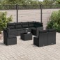 vidaXL 9-tlg. Garten-Sofagarnitur mit Kissen Schwarz Poly Rattan vidaXL 9-tlg. Garten-Sofagarnitur mit Kissen Schwarz Poly Rattan