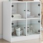 vidaXL Beistellschrank mit Glastüren Weiß 68x37x75,5 cm vidaXL Beistellschrank mit Glastüren Weiß 68x37x75,5 cm