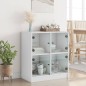 vidaXL Beistellschrank mit Glastüren Weiß 68x37x75,5 cm vidaXL Beistellschrank mit Glastüren Weiß 68x37x75,5 cm