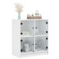 vidaXL Beistellschrank mit Glastüren Weiß 68x37x75,5 cm vidaXL Beistellschrank mit Glastüren Weiß 68x37x75,5 cm