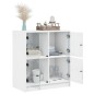 vidaXL Beistellschrank mit Glastüren Weiß 68x37x75,5 cm vidaXL Beistellschrank mit Glastüren Weiß 68x37x75,5 cm