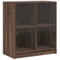 vidaXL Beistellschrank mit Glastüren Braun Eichen-Optik 68x37x75,5 cm vidaXL Beistellschrank mit Glastüren Braun Eichen-Optik 68x37x75,5 cm