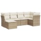 vidaXL 6-tlg. Garten-Sofagarnitur mit Kissen Beige Poly Rattan vidaXL 6-tlg. Garten-Sofagarnitur mit Kissen Beige Poly Rattan