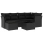 vidaXL 7-tlg. Garten-Sofagarnitur mit Kissen Schwarz Poly Rattan vidaXL 7-tlg. Garten-Sofagarnitur mit Kissen Schwarz Poly Rattan