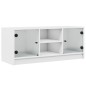 vidaXL TV-Schrank mit Glastüren Weiß 102x37x42 cm vidaXL TV-Schrank mit Glastüren Weiß 102x37x42 cm