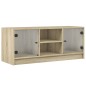 vidaXL TV-Schrank mit Glastüren Sonoma-Eiche 102x37x42 cm vidaXL TV-Schrank mit Glastüren Sonoma-Eiche 102x37x42 cm
