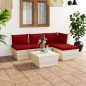 5-tlg. Garten-Sofagarnitur aus Paletten mit Kissen Fichtenholz 5-tlg. Garten-Sofagarnitur aus Paletten mit Kissen Fichtenholz