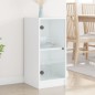 vidaXL Beistellschrank mit Glastüren Weiß 35x37x75,5 cm vidaXL Beistellschrank mit Glastüren Weiß 35x37x75,5 cm
