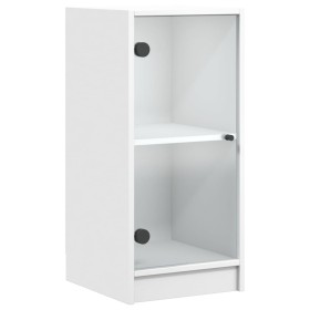 vidaXL Beistellschrank mit Glastüren Weiß 35x37x75,5 cm