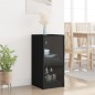 vidaXL Beistellschrank mit Glastüren Schwarz 35x37x75,5 cm vidaXL Beistellschrank mit Glastüren Schwarz 35x37x75,5 cm