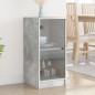 vidaXL Beistellschrank mit Glastüren Betongrau 35x37x75,5 cm vidaXL Beistellschrank mit Glastüren Betongrau 35x37x75,5 cm