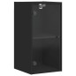 vidaXL Wandschrank mit Glastüren Schwarz 35x37x68,5 cm vidaXL Wandschrank mit Glastüren Schwarz 35x37x68,5 cm